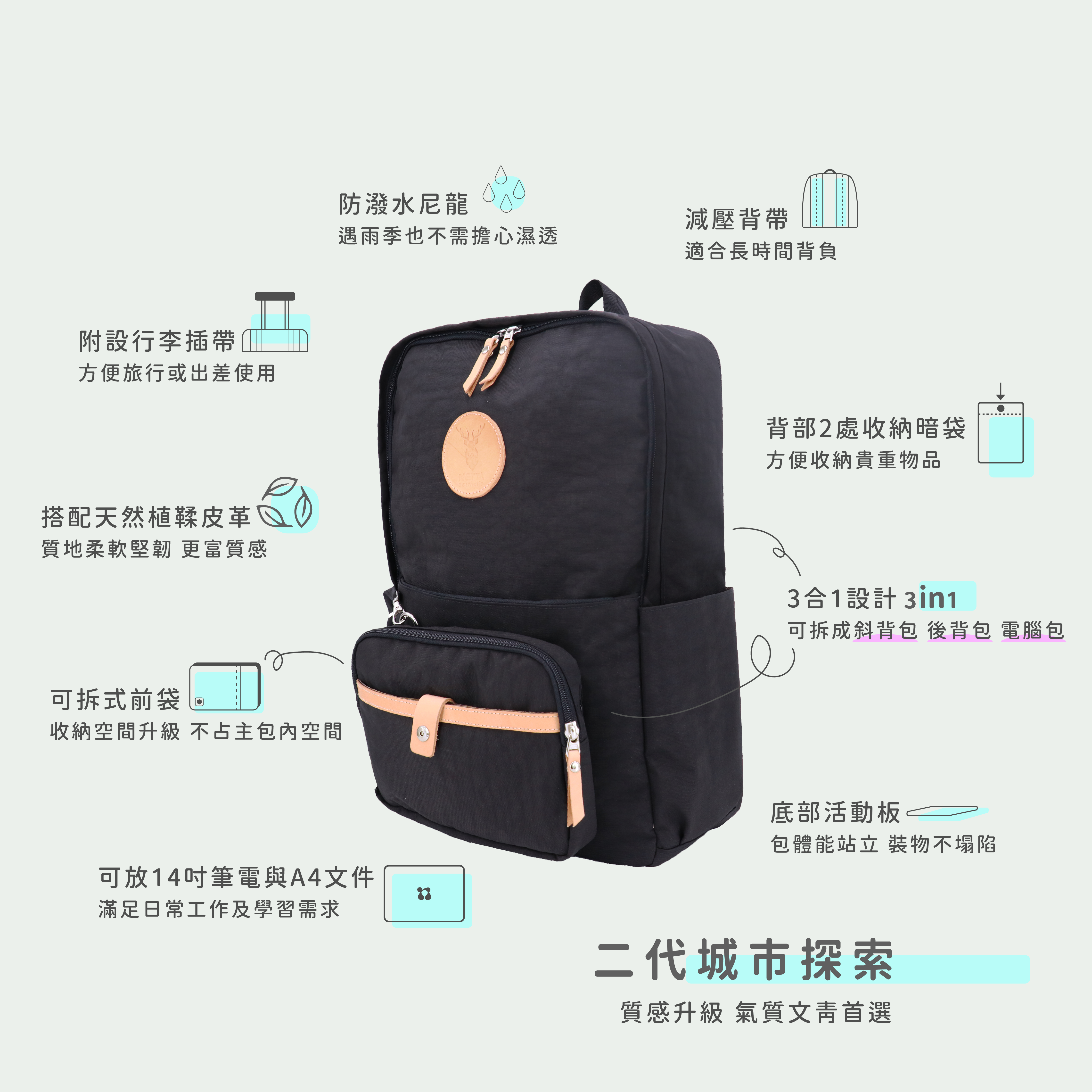 城市探索系列_二代城市探索後背包(黑色)